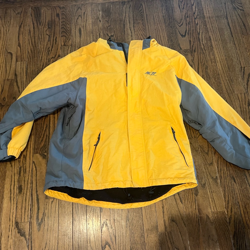 American Eagle Outfitters Yellow and Gray Performance Jacket
